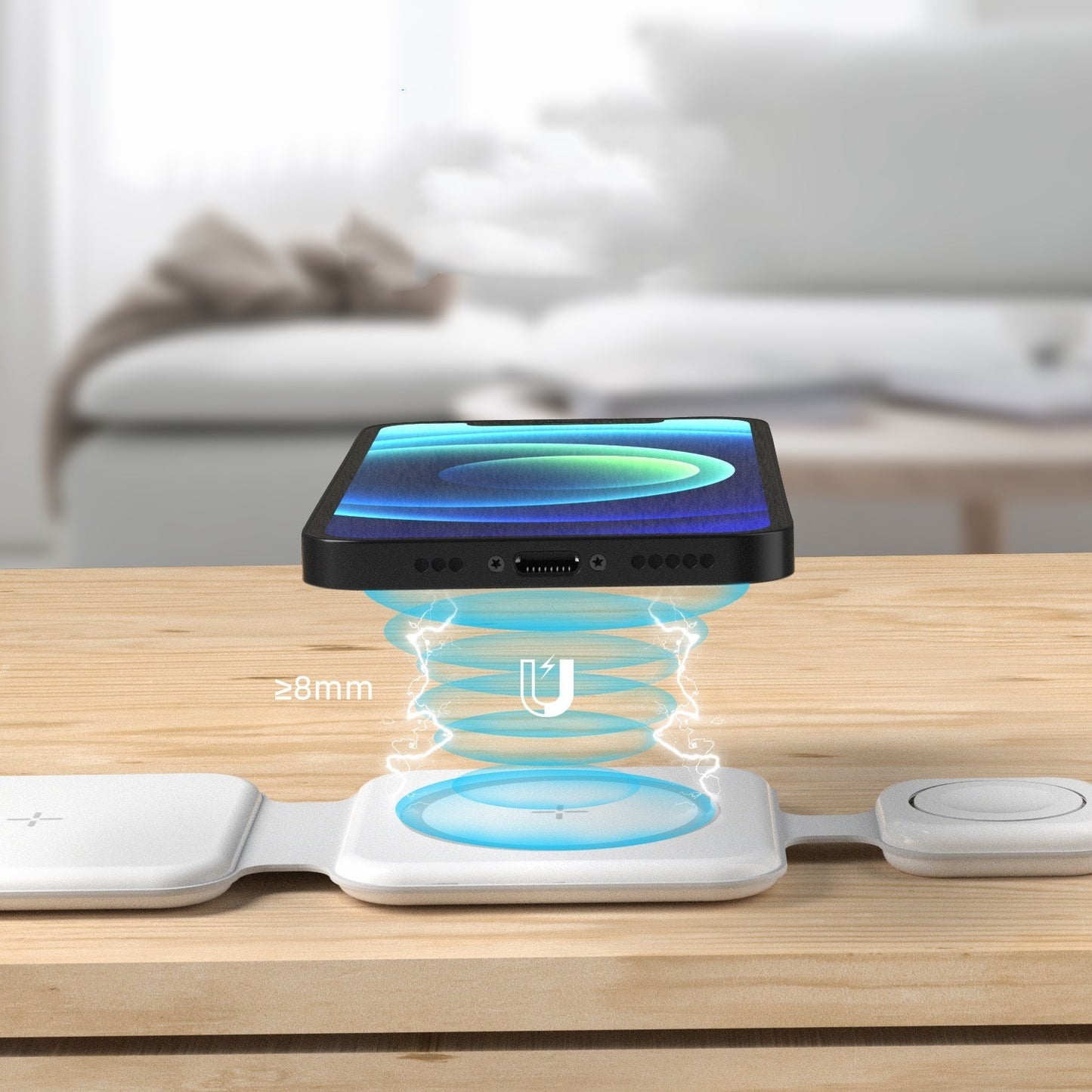 3-in-1 Magnetic Wireless Charger – Foldable Charging Station for Phones, Earbuds & Devices