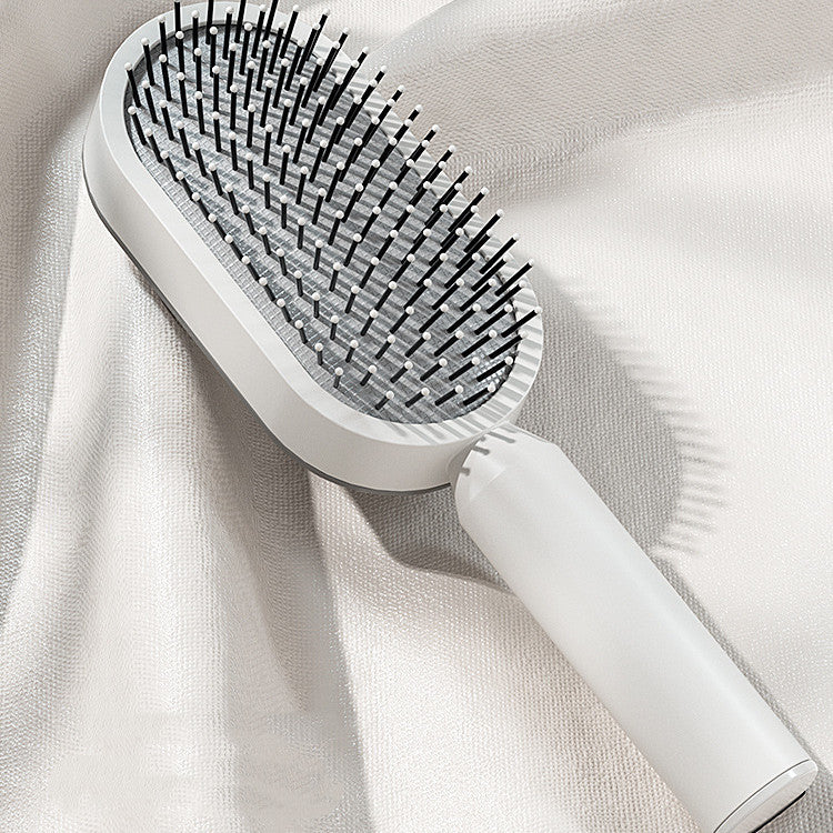 One-Key Cleaning Hair Brush: Anti-Static Airbag Massage Scalp Comb for Women.