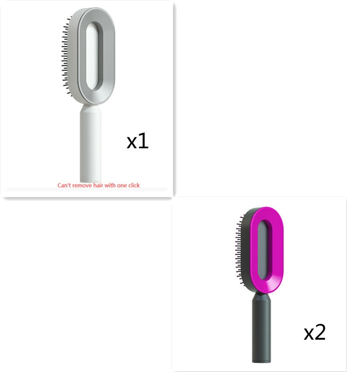 One-Key Cleaning Hair Brush: Anti-Static Airbag Massage Scalp Comb for Women.