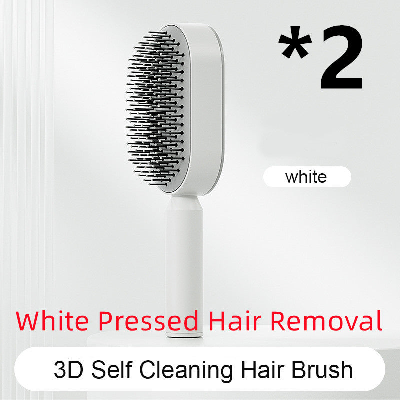 One-Key Cleaning Hair Brush: Anti-Static Airbag Massage Scalp Comb for Women.