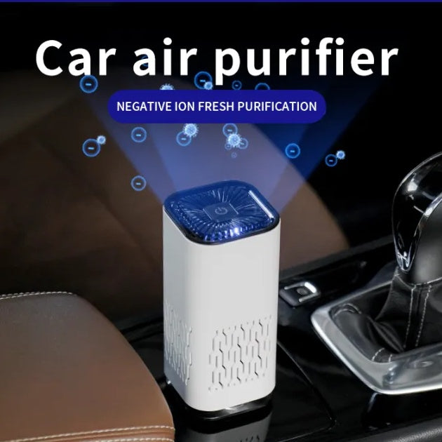 Car air purifier: negative ion generator, removes formaldehyde, dust, smoke. Home/car use.