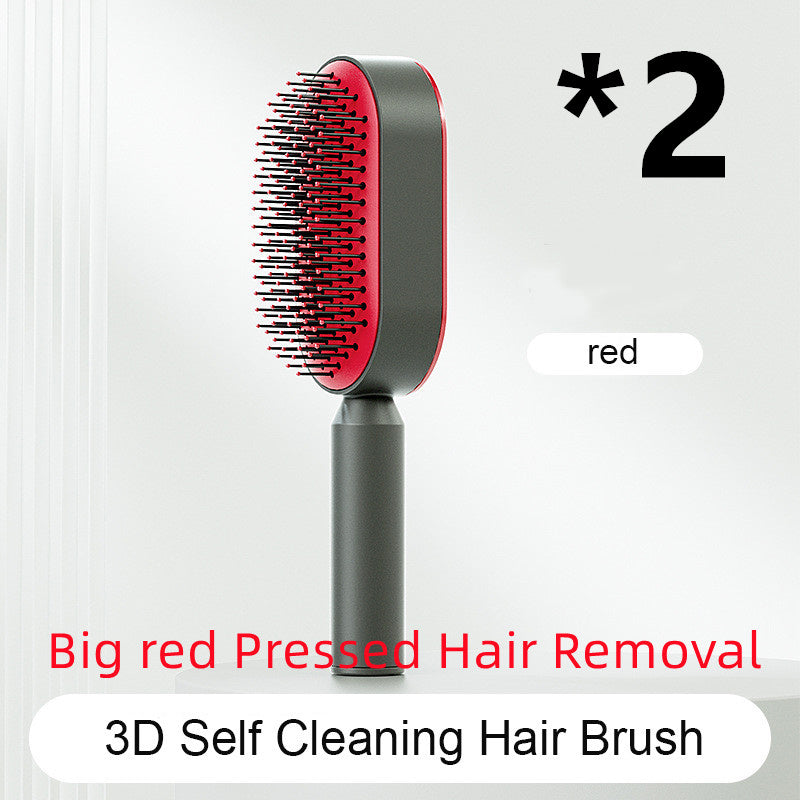 One-Key Cleaning Hair Brush: Anti-Static Airbag Massage Scalp Comb for Women.