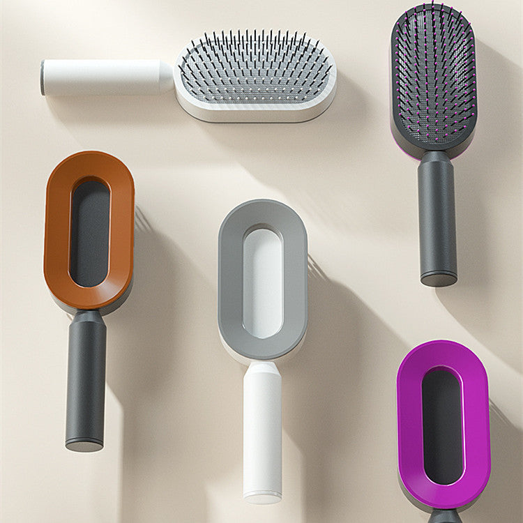 One-Key Cleaning Hair Brush: Anti-Static Airbag Massage Scalp Comb for Women.