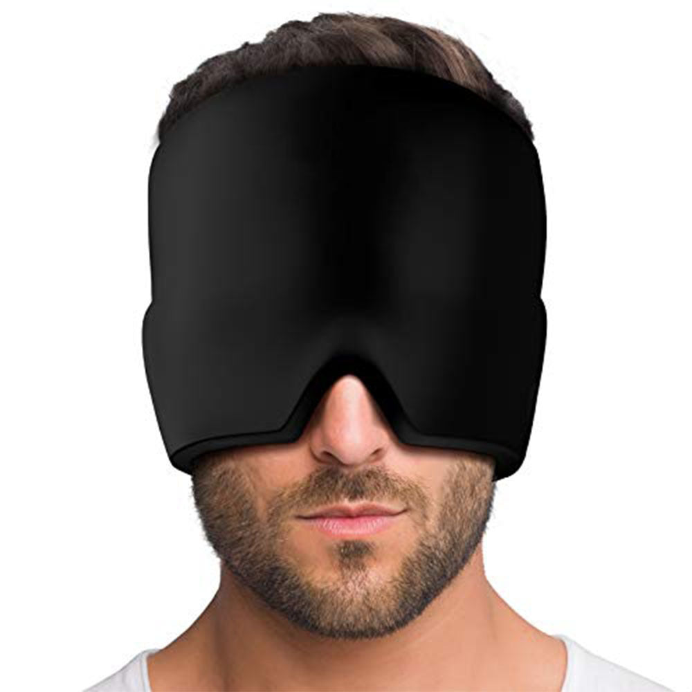 Migraine Relief Hat: Cold Therapy Head Wrap & Ice Pack Eye Mask