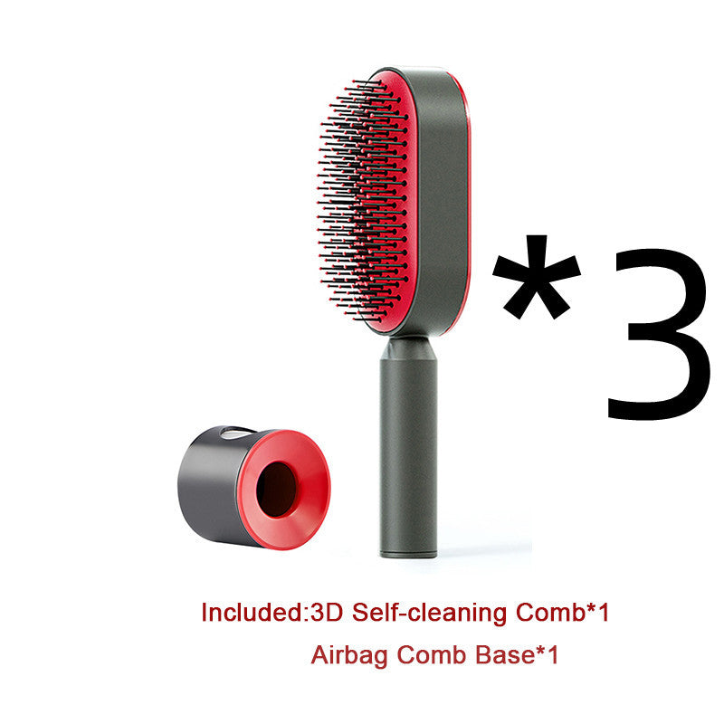 One-Key Cleaning Hair Brush: Anti-Static Airbag Massage Scalp Comb for Women.