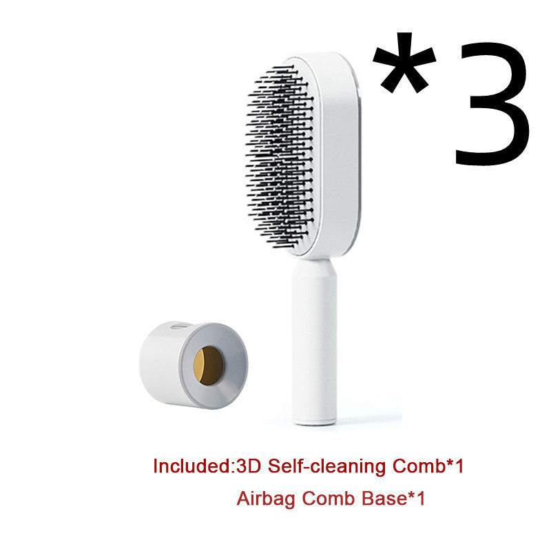 One-Key Cleaning Hair Brush: Anti-Static Airbag Massage Scalp Comb for Women.