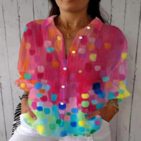 Floral Print Long Sleeve Button-Down Shirt