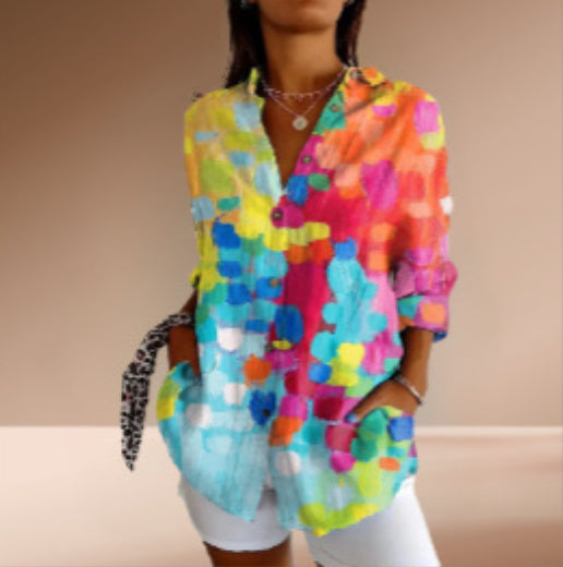 Floral Print Long Sleeve Button-Down Shirt