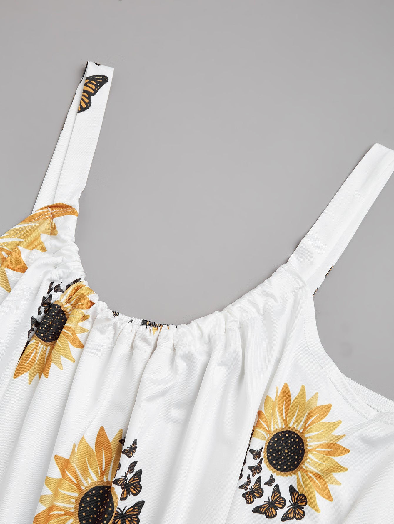 Plus Size Sunflower Dress – Sleeveless Camisole Vest, Elegant Wrap Party & Casual Wear