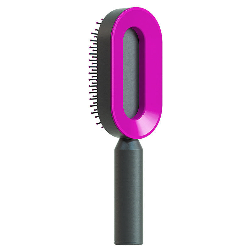 One-Key Cleaning Hair Brush: Anti-Static Airbag Massage Scalp Comb for Women.