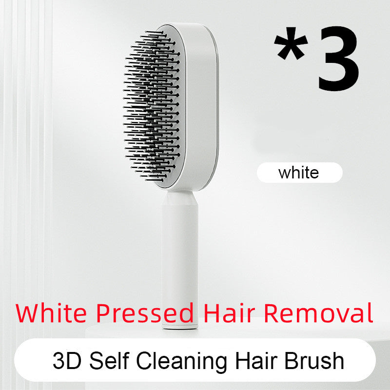 One-Key Cleaning Hair Brush: Anti-Static Airbag Massage Scalp Comb for Women.