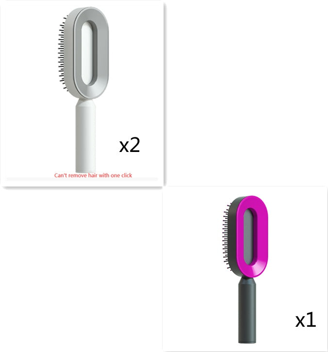 One-Key Cleaning Hair Brush: Anti-Static Airbag Massage Scalp Comb for Women.