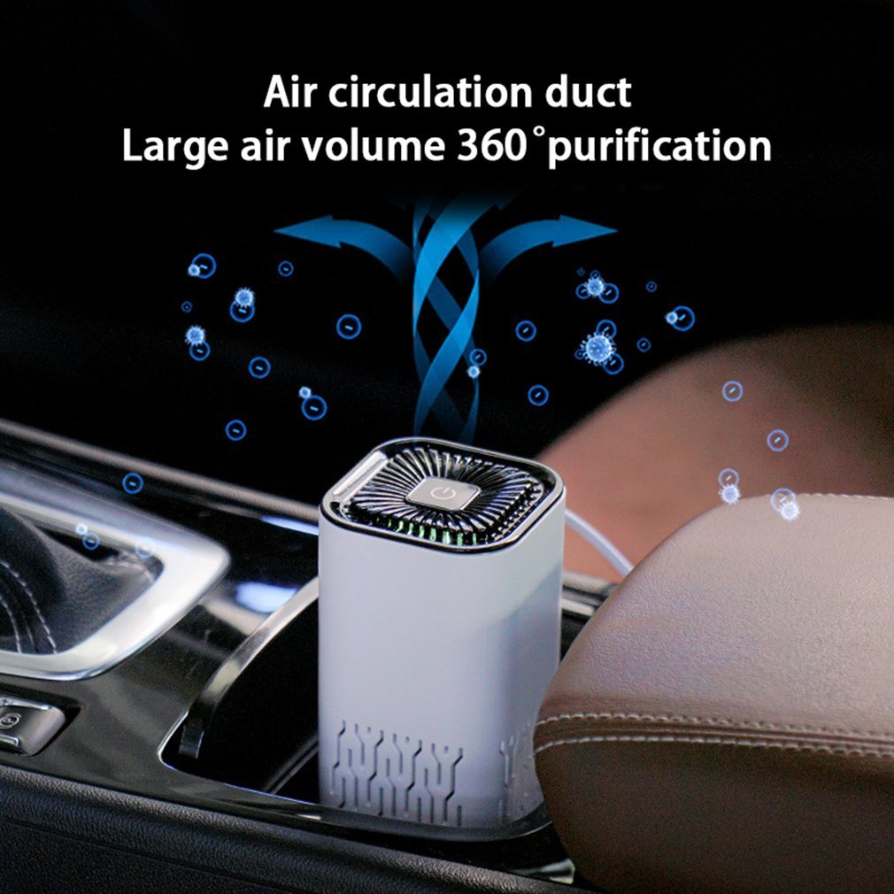 Car air purifier: negative ion generator, removes formaldehyde, dust, smoke. Home/car use.