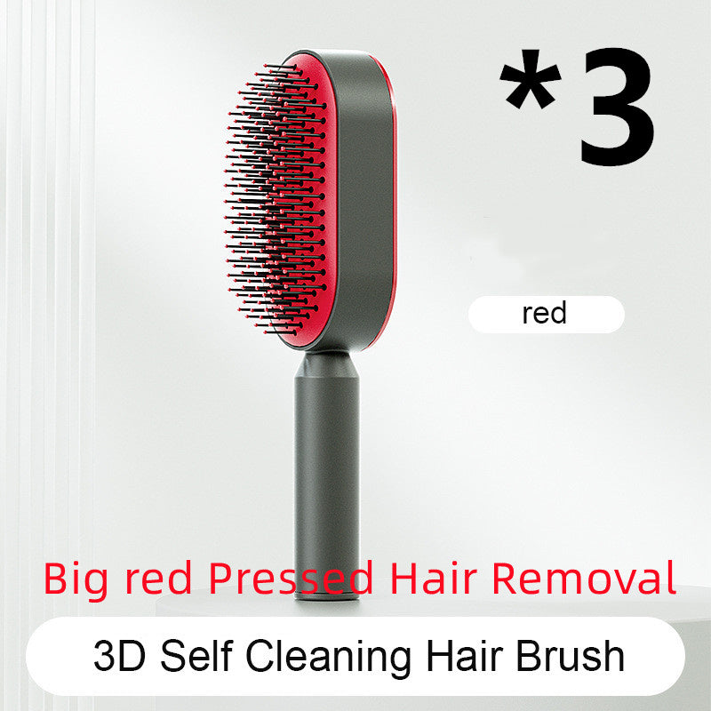 One-Key Cleaning Hair Brush: Anti-Static Airbag Massage Scalp Comb for Women.