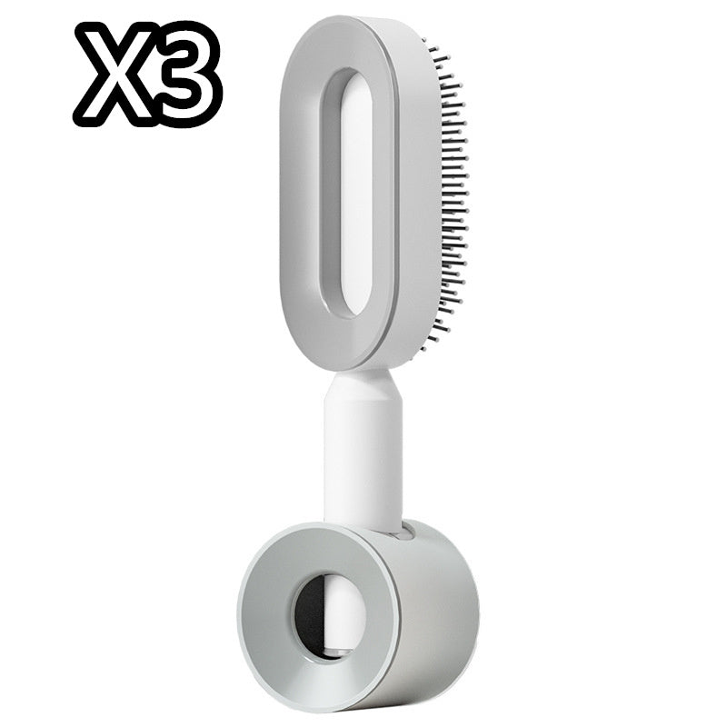 One-Key Cleaning Hair Brush: Anti-Static Airbag Massage Scalp Comb for Women.