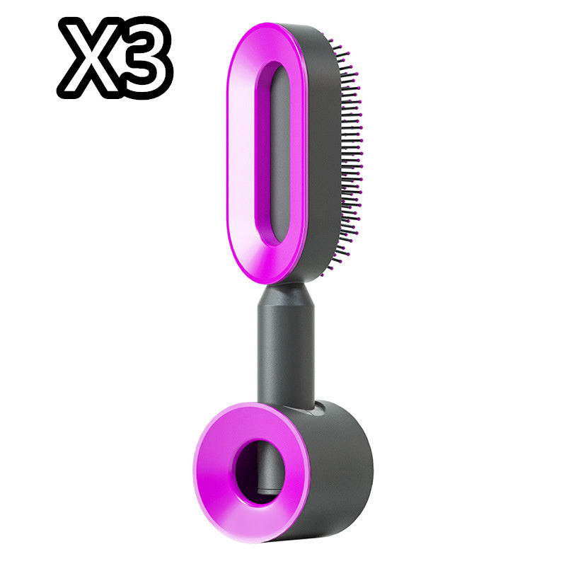 One-Key Cleaning Hair Brush: Anti-Static Airbag Massage Scalp Comb for Women.