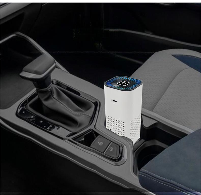 Car air purifier: negative ion generator, removes formaldehyde, dust, smoke. Home/car use.