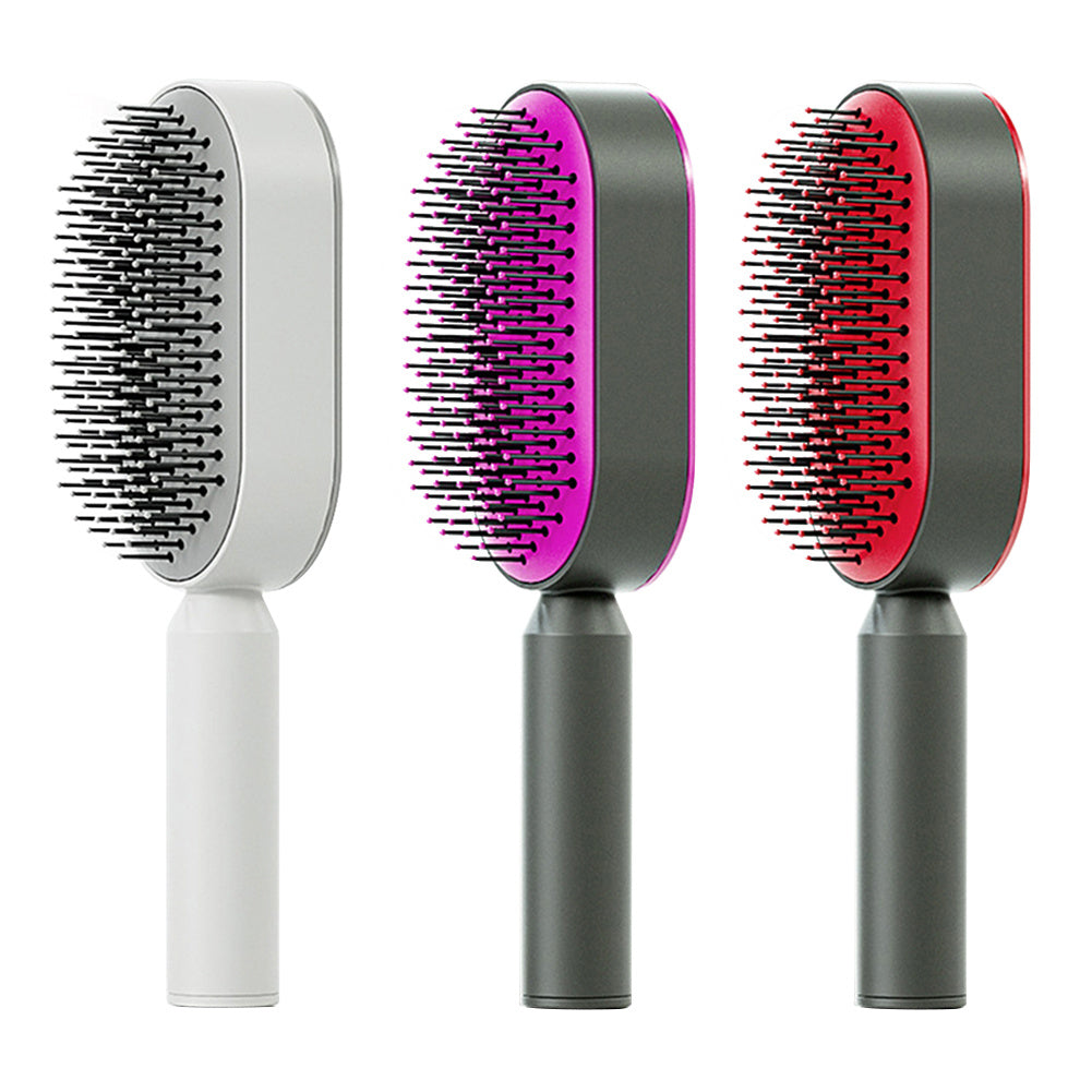One-Key Cleaning Hair Brush: Anti-Static Airbag Massage Scalp Comb for Women.