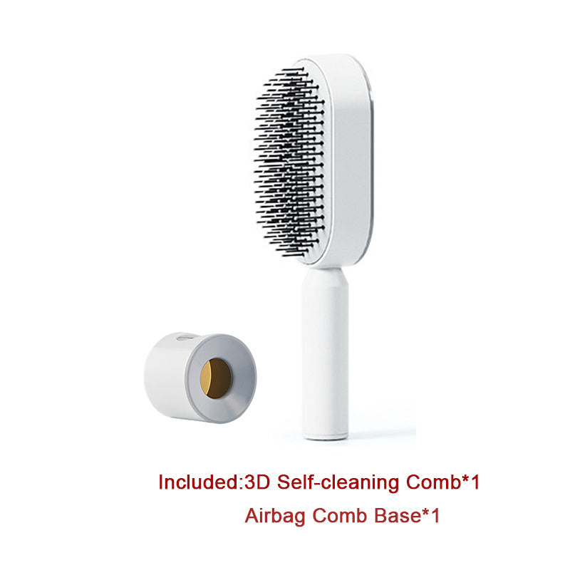 One-Key Cleaning Hair Brush: Anti-Static Airbag Massage Scalp Comb for Women.