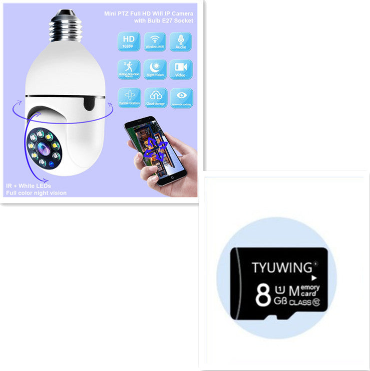 1080P WiFi Bulb Camera with 4X Zoom, E27 Socket, 5GHz WiFi Home Security.