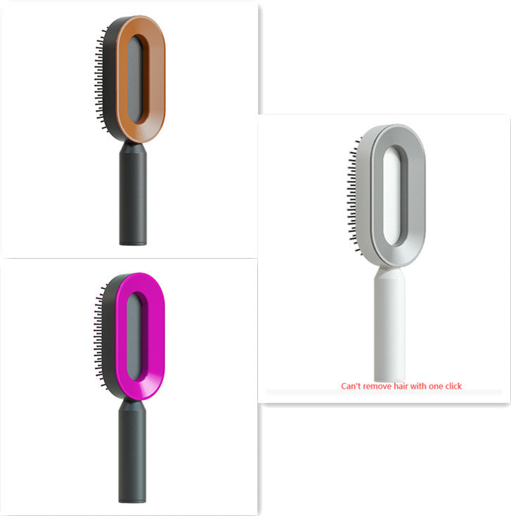 One-Key Cleaning Hair Brush: Anti-Static Airbag Massage Scalp Comb for Women.