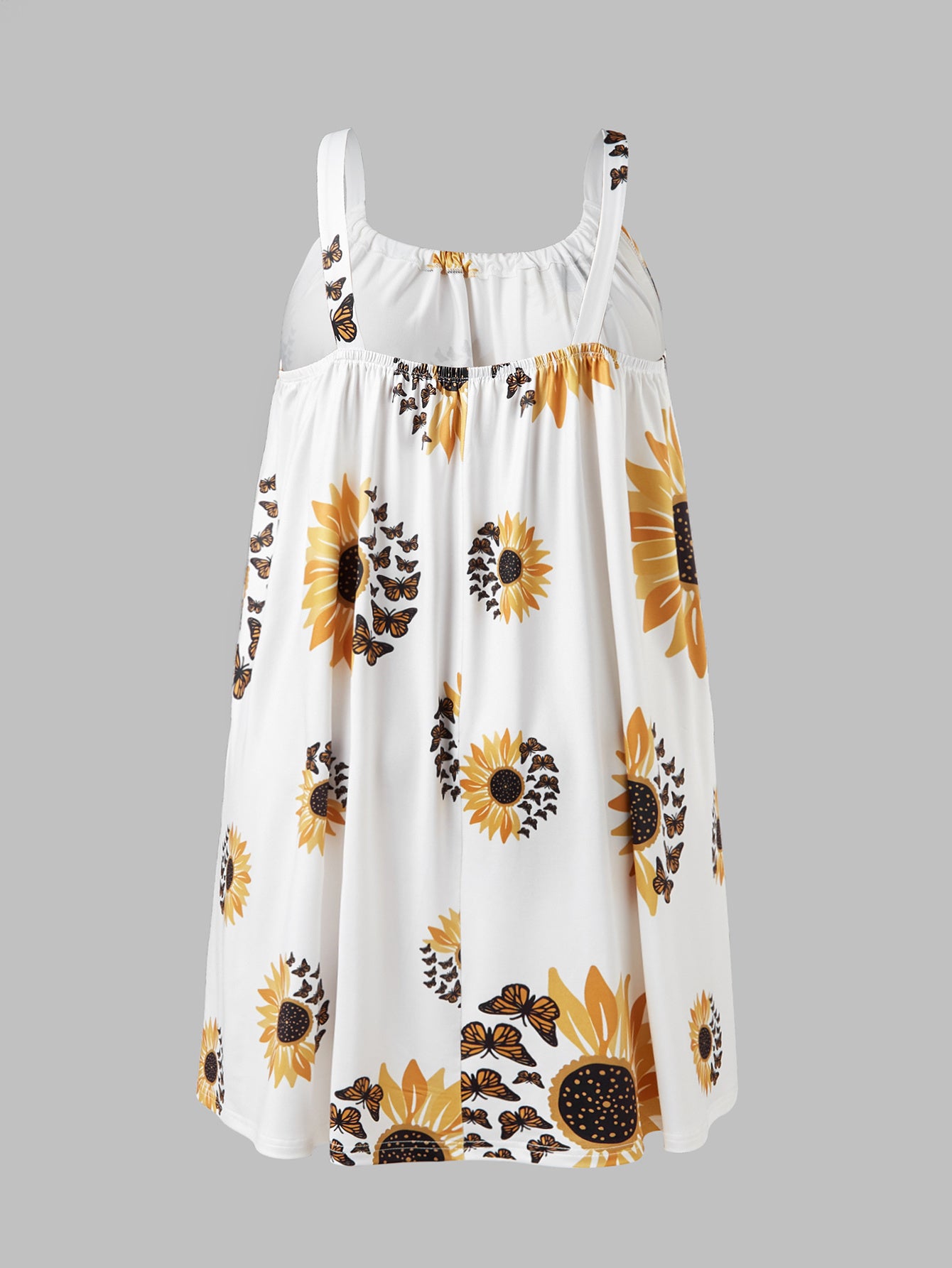 Plus Size Sunflower Dress – Sleeveless Camisole Vest, Elegant Wrap Party & Casual Wear
