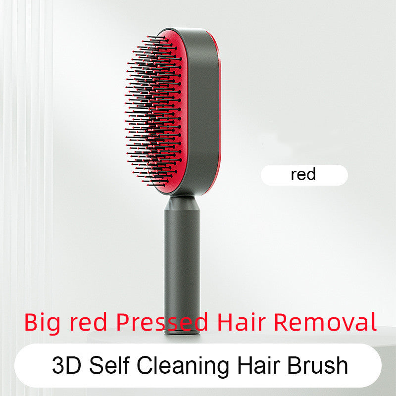 One-Key Cleaning Hair Brush: Anti-Static Airbag Massage Scalp Comb for Women.