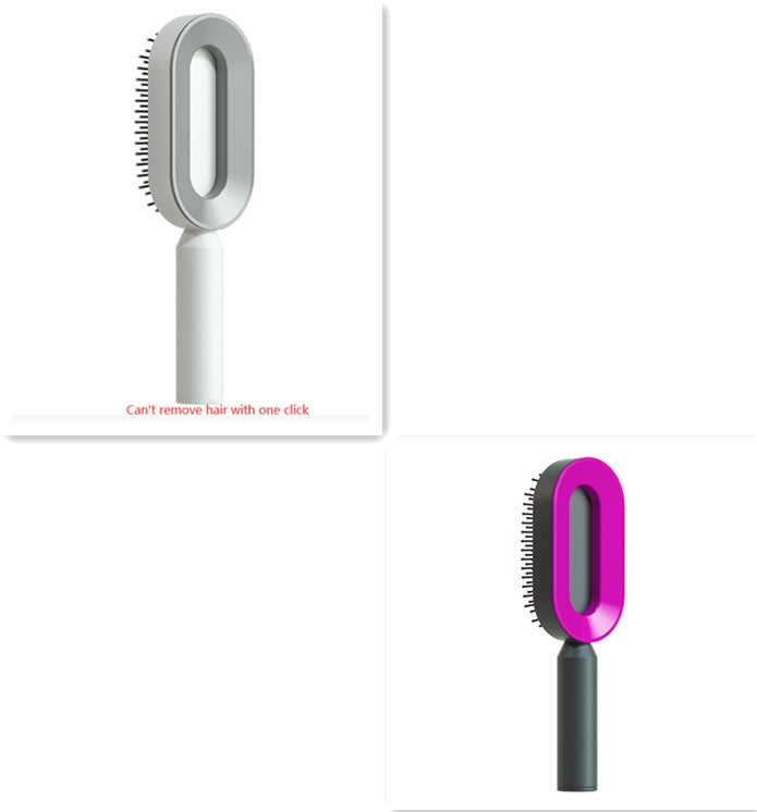 One-Key Cleaning Hair Brush: Anti-Static Airbag Massage Scalp Comb for Women.